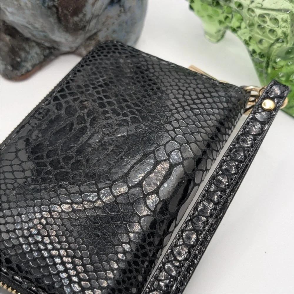 Michael Kors Black Snakeskin Wallet with Gold Zipper